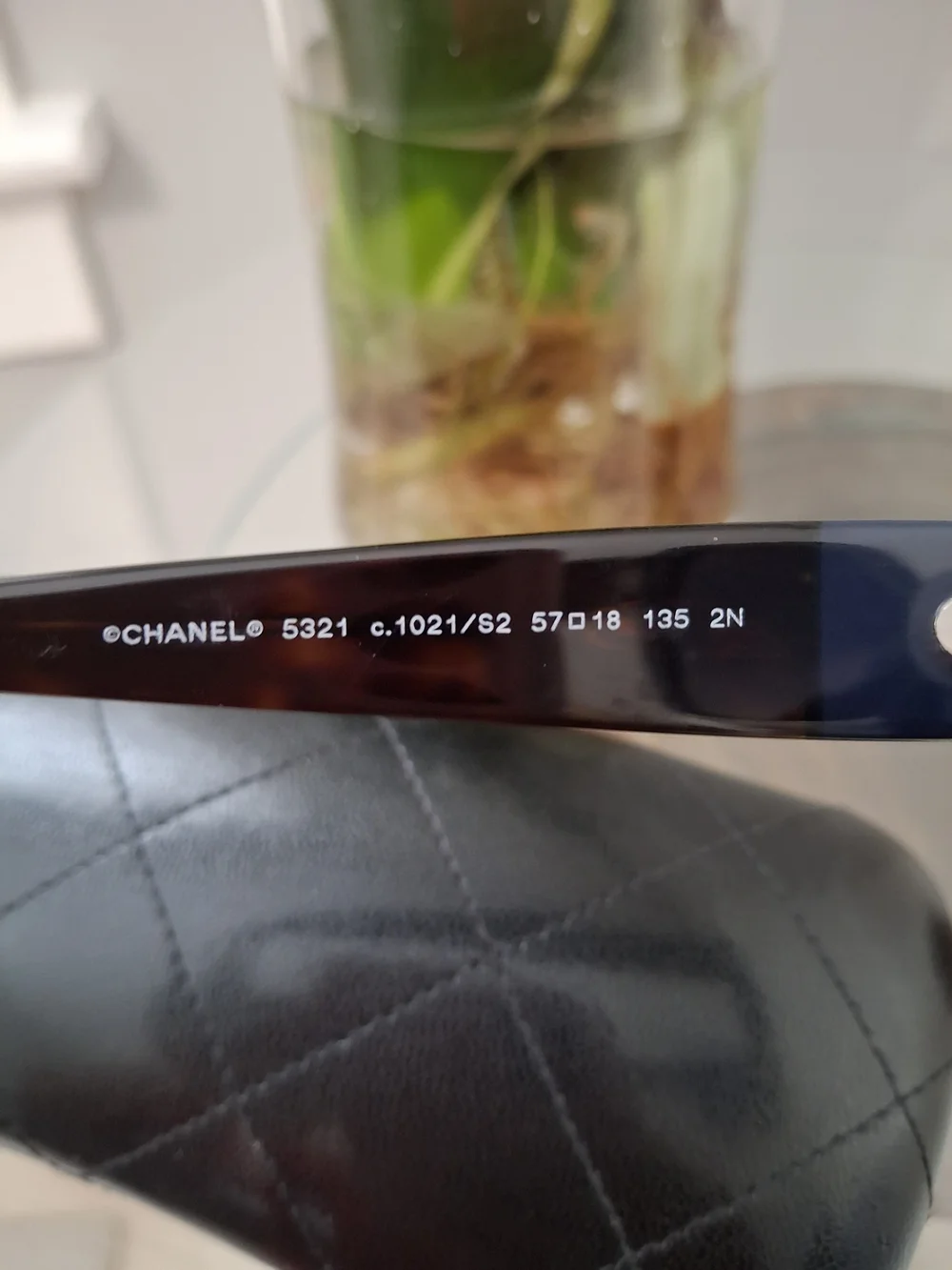 Chanel Women's Black Oversized Cat-Eye Sunglasses with Quilted Case